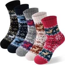 Besky Warm Socks for Women Cozy Fuzzy Winter Socks Cotton Soft Crew Socks Christ