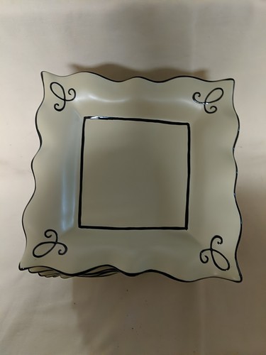 8 Chaleur Bon Bonniere 6" Square Plates - Pale Green Colored - Picture 2 of 4