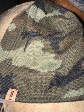 Camouflage Beanie Hat Green Gray Black Youth Teens Size M