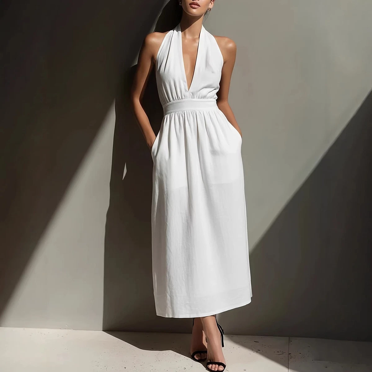 odyssa halter maxi dress yellow Lisa Maxi Dress, in Pale Yellow Luxe Satin | Show Me Your Mumu