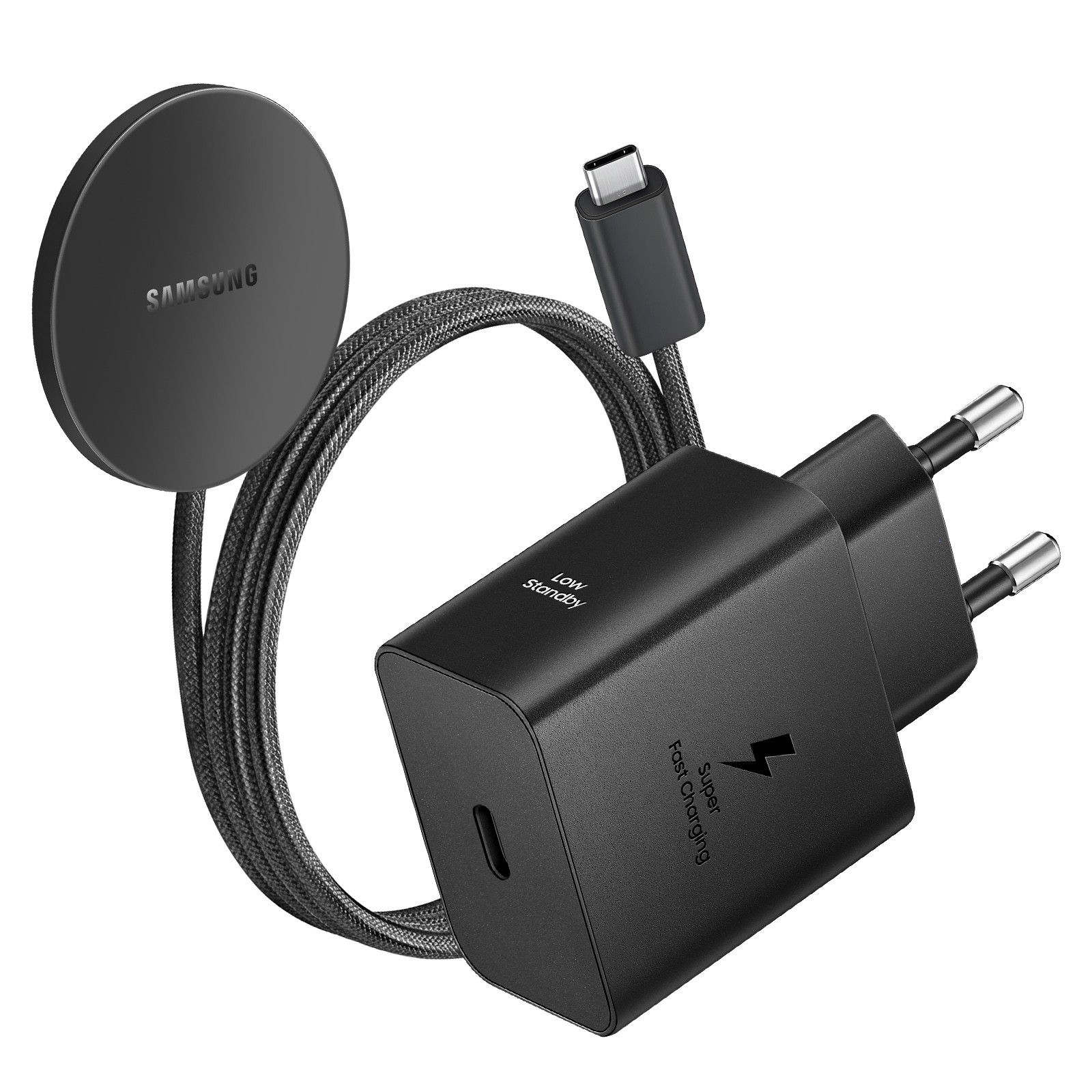 Chargeur Qi2 25W magnétique avec bloc 45W, recharge ultra rapide pour Galaxy S25