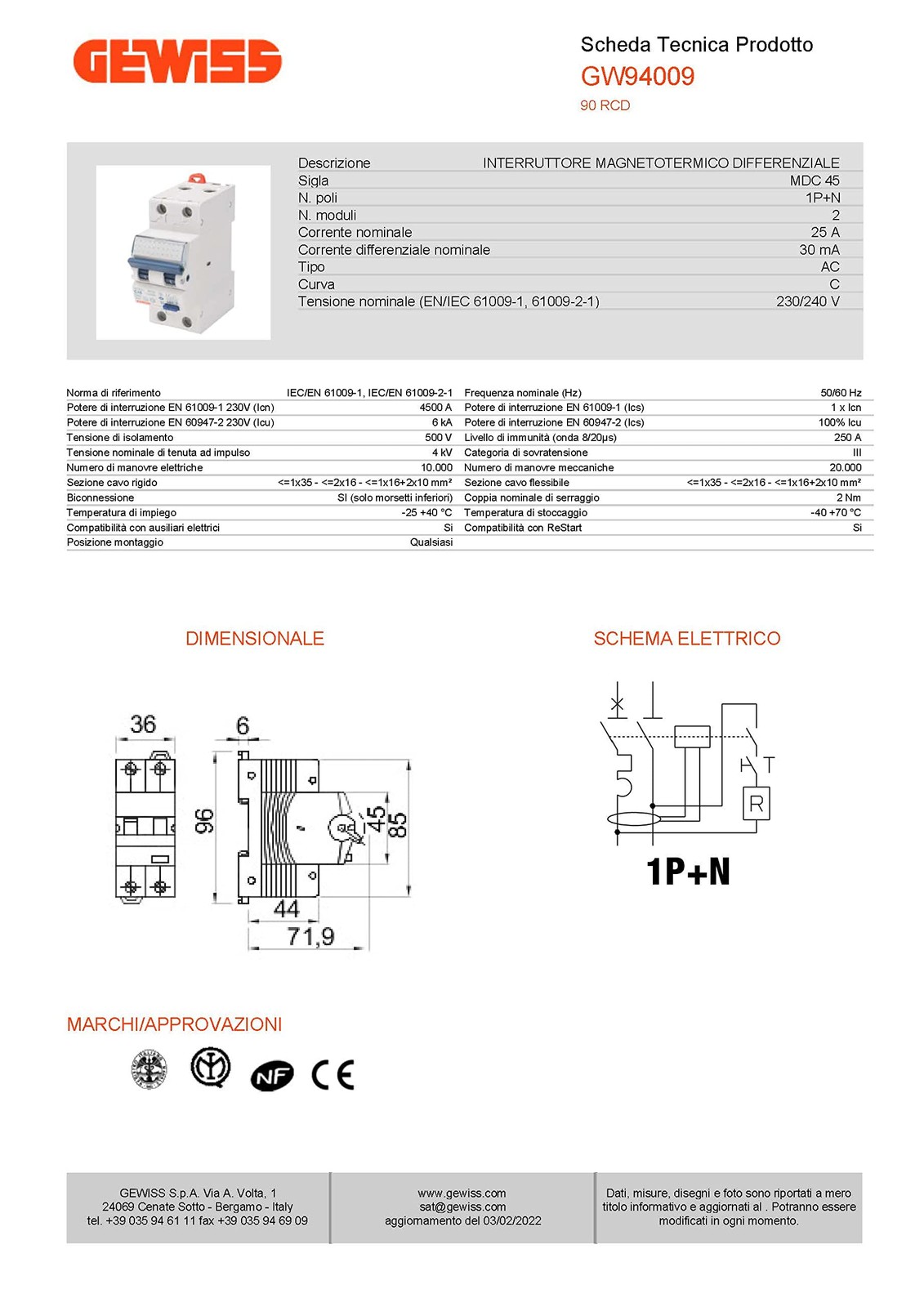 Gewiss Interruttore Magneto Termico Differenziale 25A DIN Rail - 3