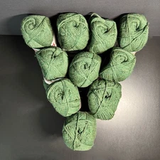 VALLEY YARNS - 10 Skeins "Dark Green Heather" 247 Yards 100% Wool - NOS