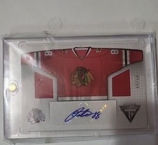 2013-14 Panini Titanium Hockey Patrick Kane Auto Game Used Jersey 49/50 SSP