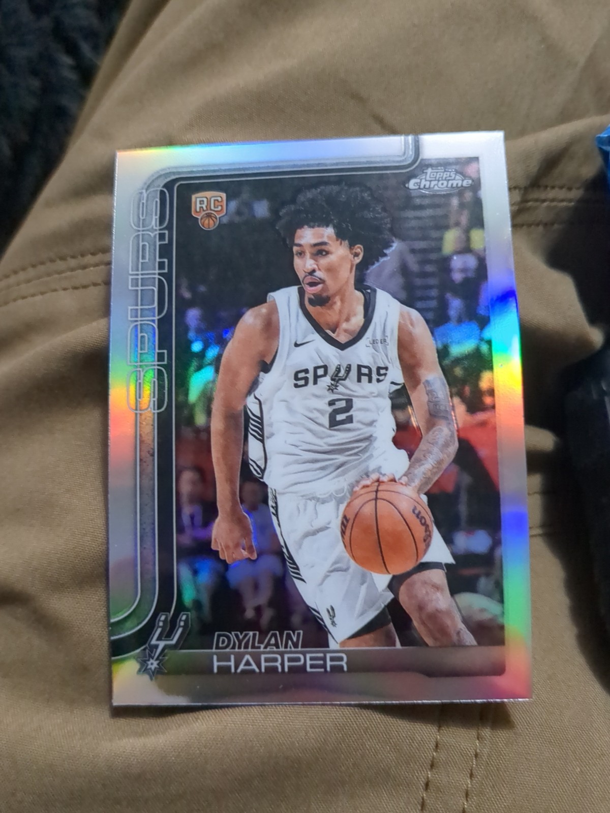 2025-26 Topps Chrome DYLAN HARPER RC Spurs Rookie Refractor #252