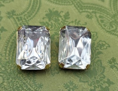 Tolle große Ohrclips Strass 2,4 cm x 1,3 cm  Ohrringe