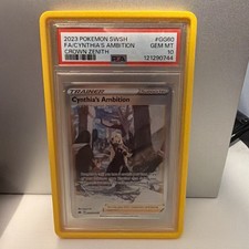 Pokemon Cynthia's Ambition Crown Zenith Galarian Gallery Full Art #GG60 PSA 10