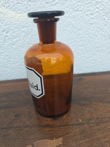 Apothekerflasche Apothekergefäß EXTR.CRATAEGI.FLUID. BRAUN - Bild 2 von 10