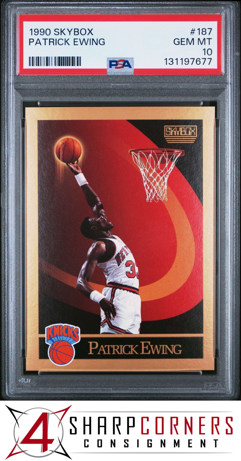 1990 SKYBOX #187 PATRICK EWING KNICKS HOF PSA 10