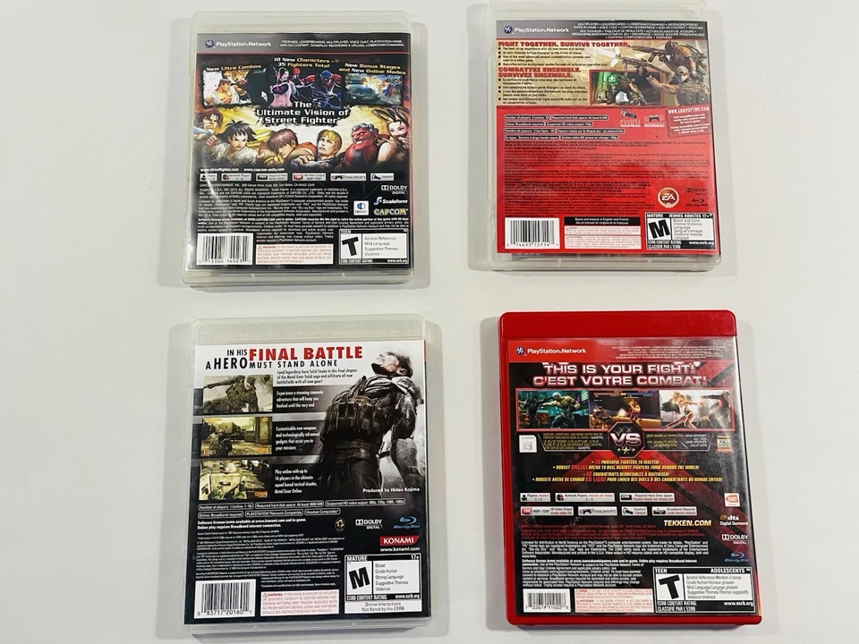 Lote de 4 Juegos Sony PS3 Tekken6 - Super Street Fighter - Army Of 2 - MetalGearSo Foto 4 de 4