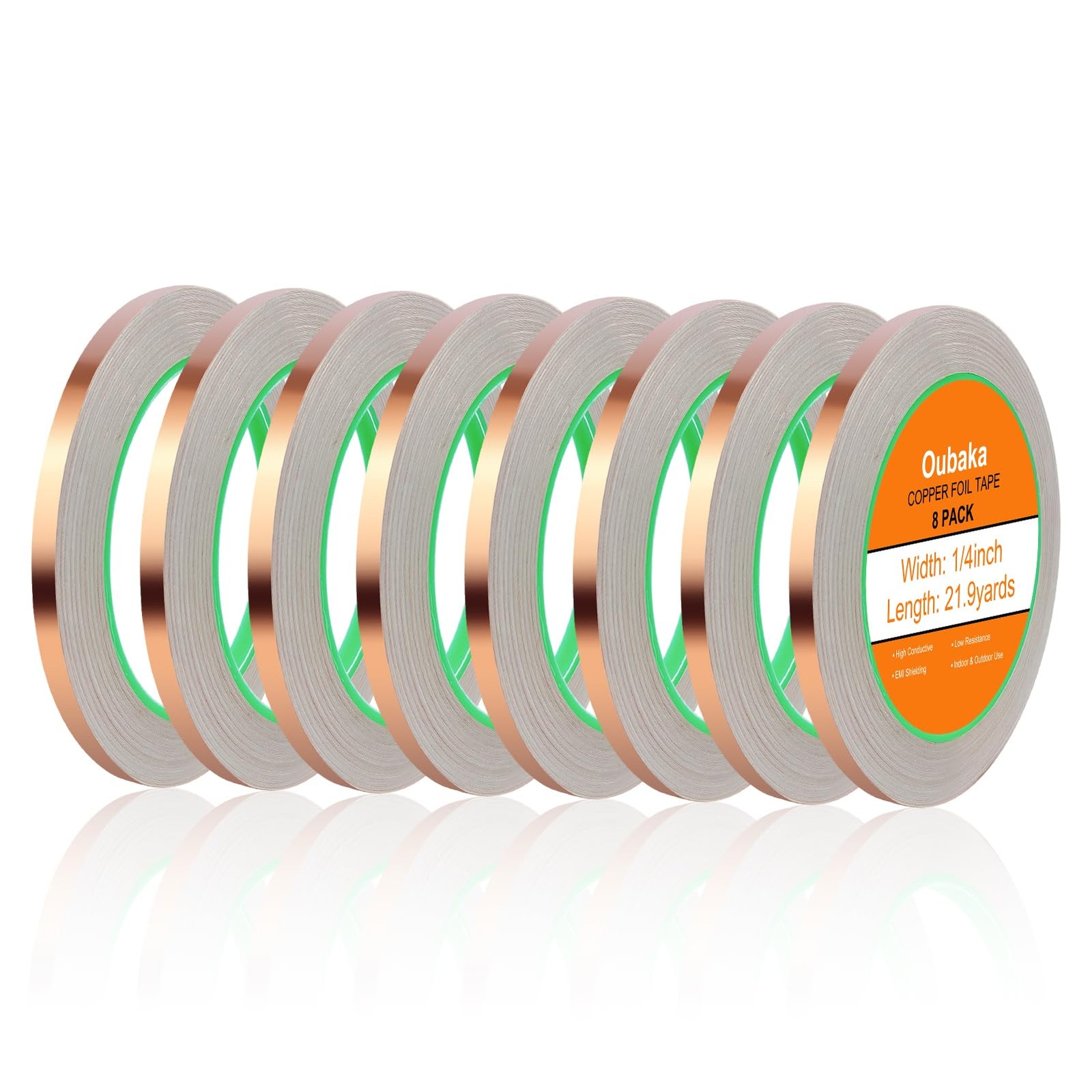 8 Pack Copper Foil Tape,Copper Tape,Double-Sided Conductive Adhesive for Guit...