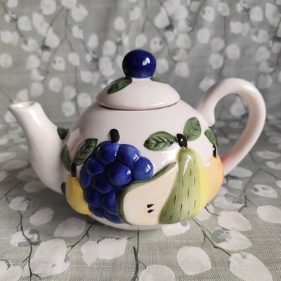 Vintage Rayware 3D Früchte Keramik Teekanne 1000ml Made In England