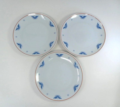 Patriotic Americana Lot 3 Noritake Japan Columbia Eagle 60s Decorative 6.25''