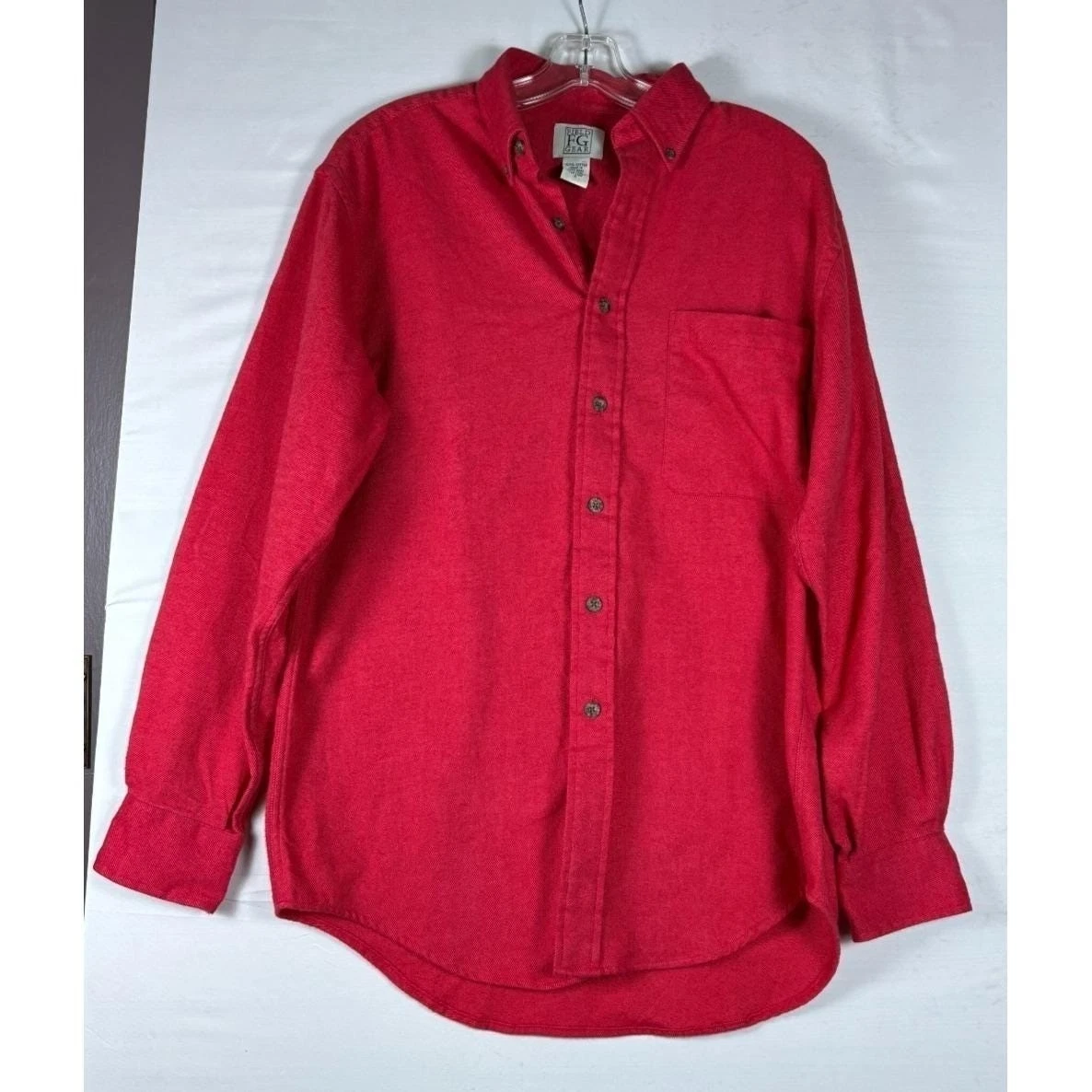 Field Gear VTG Shirt Mens Long Sleeve Deep Coral Button Down Cotton Small NWOT