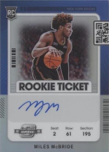 2022 Contenders Miles McBride RC Playoff Ticket On-Card Autograph 
