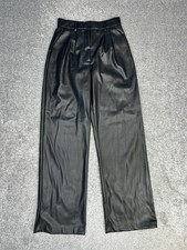 Abercrombie  Fitch Vegan Leather Pants Womens Small Black Pleated High Rise