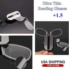 New Ultra Thin Reading Glasses Nose Clip Optics Presbyopic +1.5 2PCS