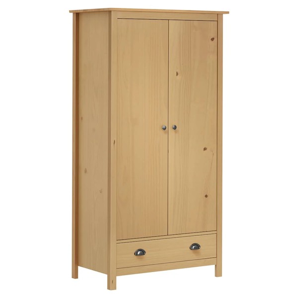Vidaxl Kleiderschrank Mit 2 TüRen Hill 89X50X170 Cm Massivholz Kiefer Neu-image