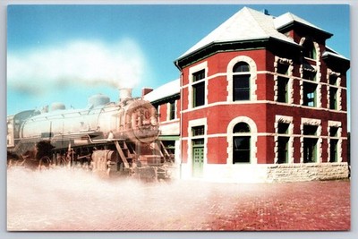 Postcard Katy Depot with Ghost Train Sedalia Missouri Art Creation Sullivan