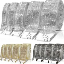 1Yard 1.35CM Glitter Rhinestone Trim Strip Crystal Edge Iron on For DIY Clothing