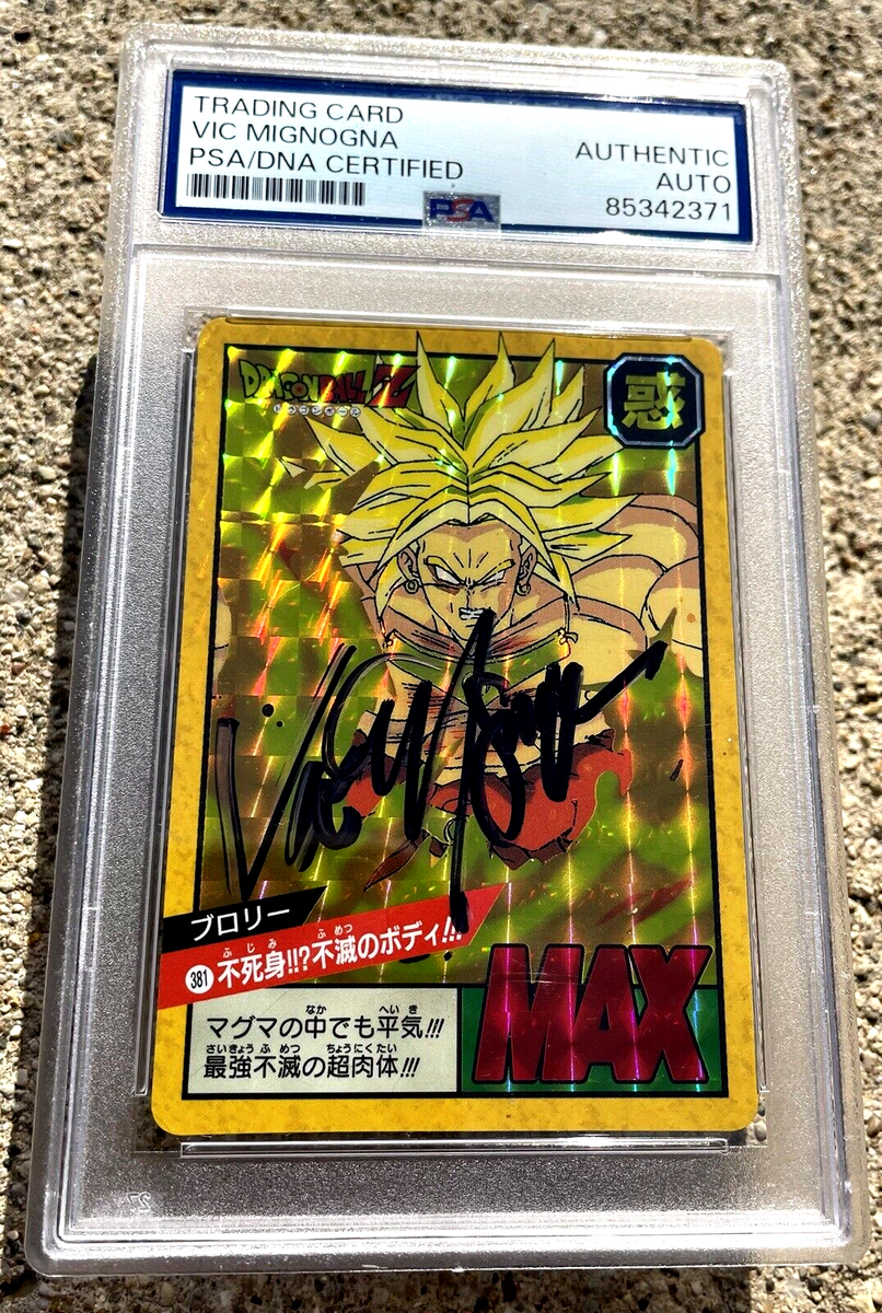 VIC MIGNOGNA SIGNED Dragon Ball Card PSA/DNA Authentic Auto