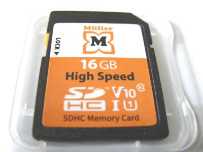 16GB SDHC Card Class 10  V10 HIGH SPEED (  16 GB SDHC Karte ) MÜLLER gebraucht