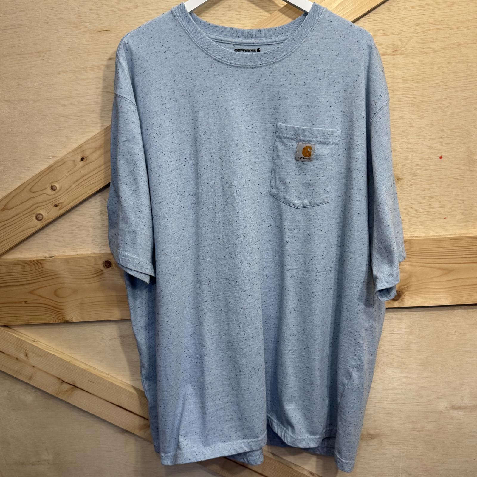 Carhartt Men's 2XL Loose Fit Short Sleeve Crew Neck Logo T-Shirt in Blue