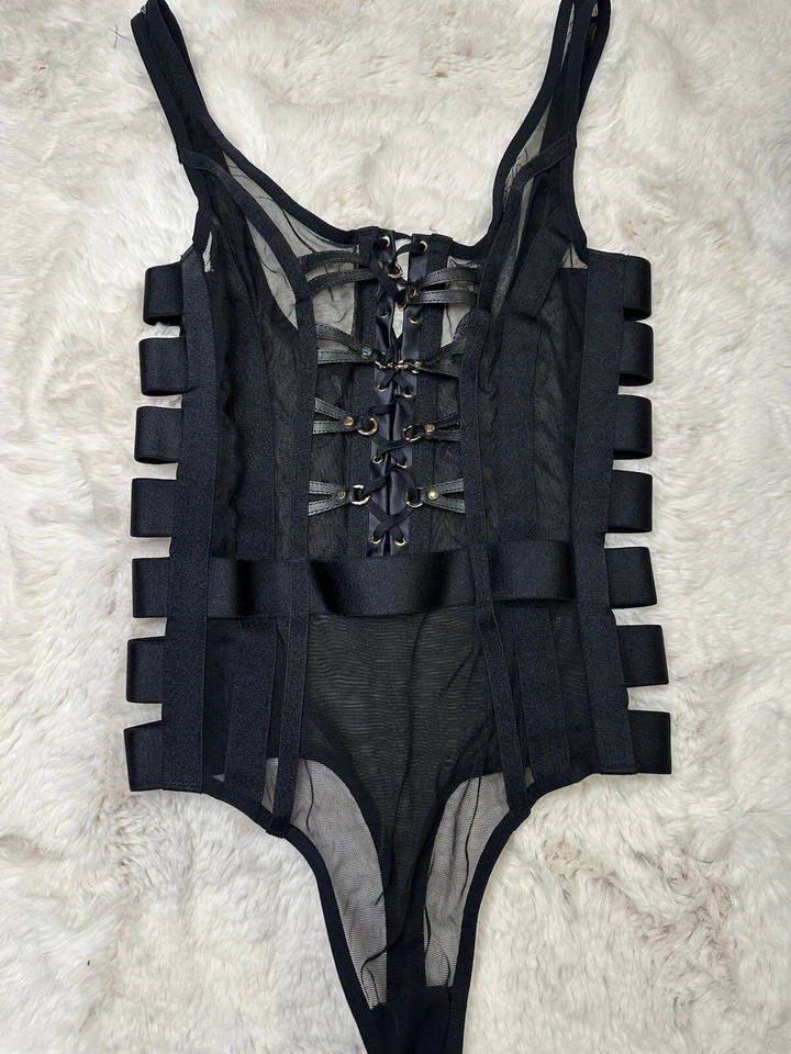 RARE🔥 Honey Birdette ALINA🖤 Black & Gold Bodysuit XS - Image 2 of 4