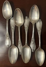 Tiffany Ettenheimer Henry Hebbard Grecian Devil Pattern 6 Sterling Silver Spoons