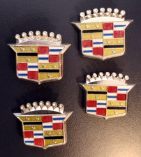 1970's Cadillac Eldorado Wheel Cover Hubcap Crests Emblems SET OF 4   *VGC*