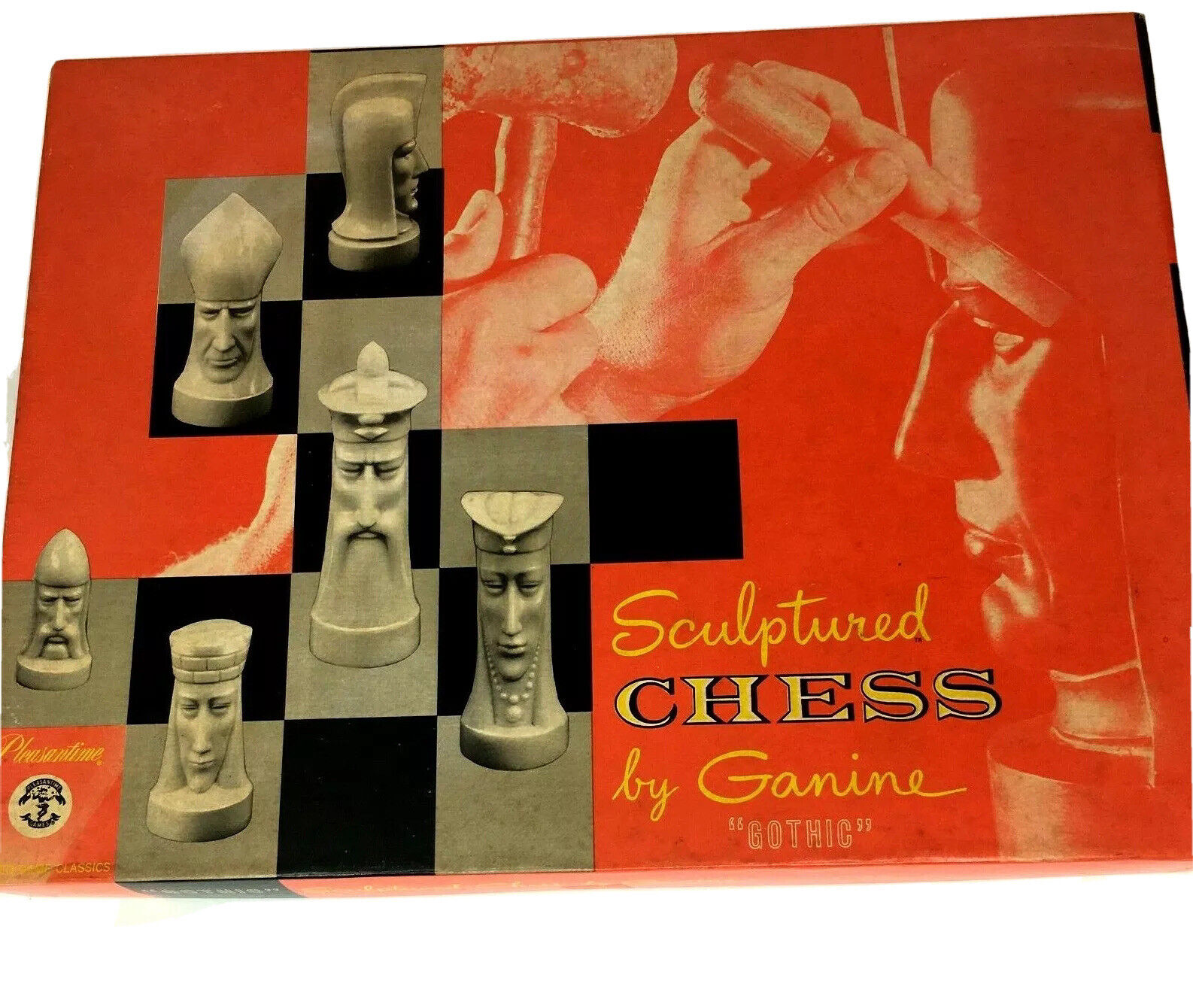 Vintage Pleasantime Sculptured Chess Set By Ganine Complete \'\'Gothic\'\'  Preowned | eBay