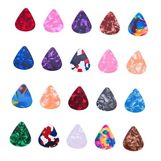 Stylish Colorful Celluloid Guitar Picks Plectrums Pack of 12 - Assorted Colors