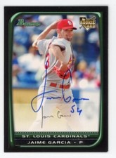 SIGNED BASEBALL CARD AUTO BOWMAN 2008 JAIME GARCIA ST LOUIS CARDINALS #17 RC