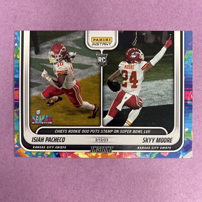 2023 Panini Instant Isiah Pacheco/Skye Moore #275 RC Rookie-VERSICOLOR 2/5 (C1)