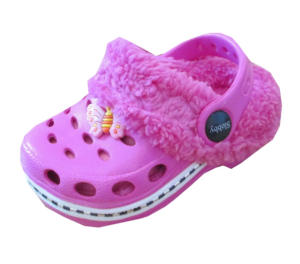 Kinder Clogs warm gefüttert Hausschuhe Gartenschuhe Freizeit Kita Gr.18-35 neu - Bild 3 von 4