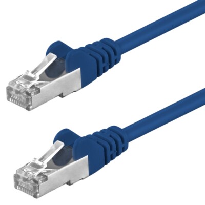 Netzwerk-Kabel Patchkabel FTP CAT5e 1:1 blau  1m