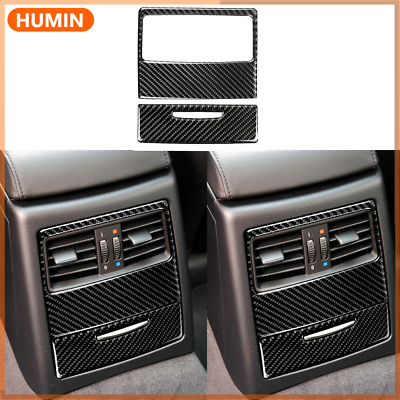 2pcs Carbon Fiber Rear Seat Air Outlet Cover Trim For BMW Series