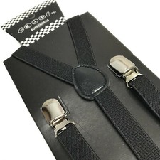 Black Skinny Woman Men Teenager Adjustable Clips-on Suspender US Seller 