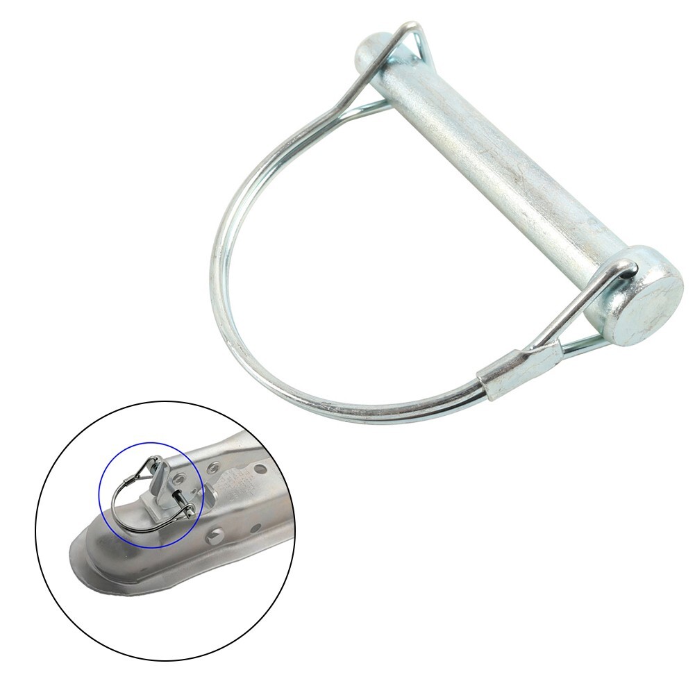 Robust Silver Trailer Coupler Hitch Pin Lock 6mm x 70mm for Towing