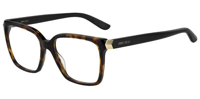 Jimmy Choo Women's Dark Havana Square Eyeglass Frame JC227 0086 00 Made In Italy