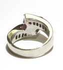 14k White gold .56ct SI2 I diamond Natural pink sapphire ring 9.3g 7 gemstone — photo 5