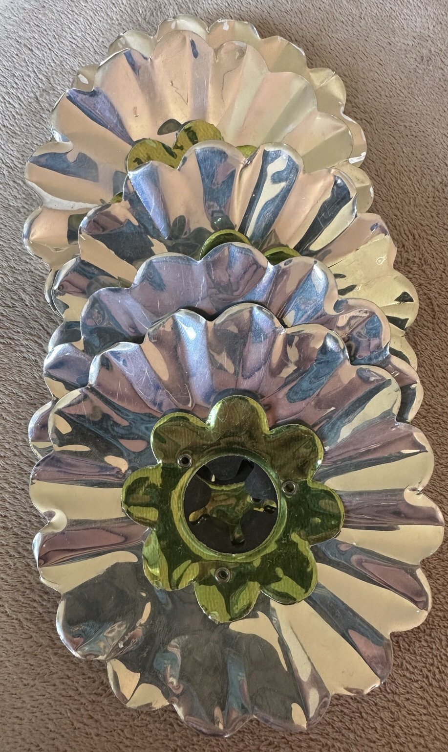 Lot Of 37 Vintage Aluminum Foil Christmas Tree Light Reflectors Mixed