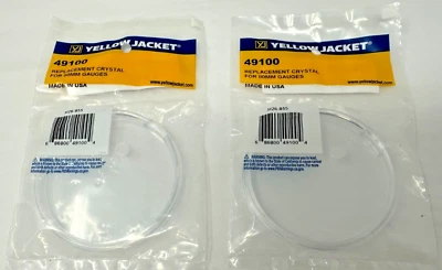 Lot of 2 NEW Yellow Jacket Gauge Lens 3-1/8" Crystal Part# 49100 For 80MM Gauge