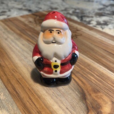 Ceramic Pepper Shaker ONLY Santa Claus Candy Cane Christmas Red White 2 3/4''
