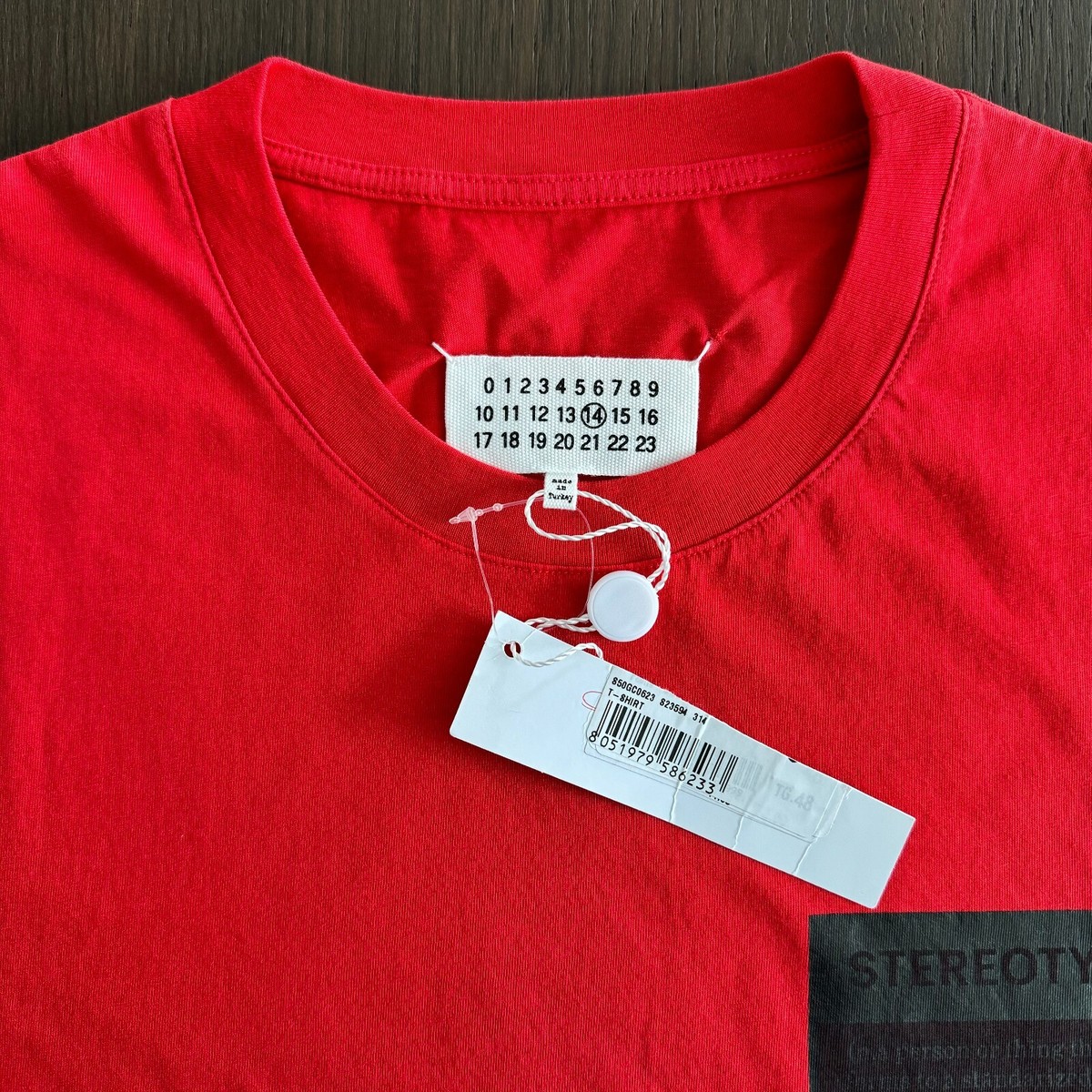 MAISON MARGIELA red Stereotype T-shirt print size 48 from S/S 2020