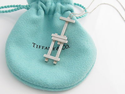 Tiffany & Co RARE Silver Gehry Axis Dangle Dangling Necklace