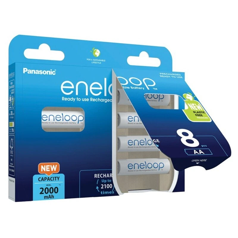 8 x Panasonic Eneloop AA batteries 2000mAh Rechargeable Ni-MH Accu LR6 BK-3MCCE - Image 3 of 4