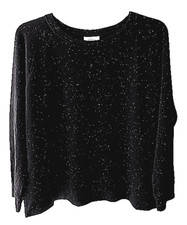 Style Co Size S Black Sweatshirt With White Speckles - New