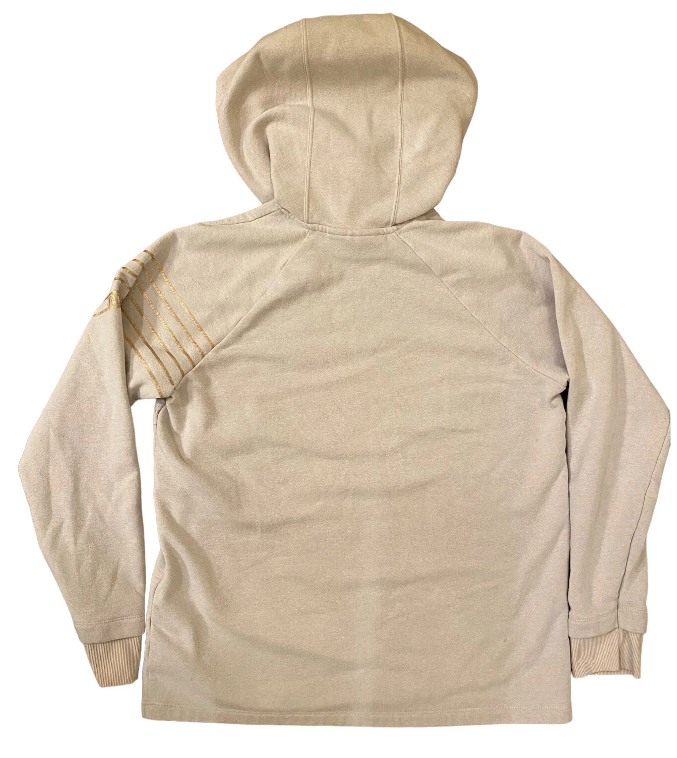 OFF WHITE Under Armour felpa con cappuccio donna media off white righe vestibilità ampia maglione collo cappuccio