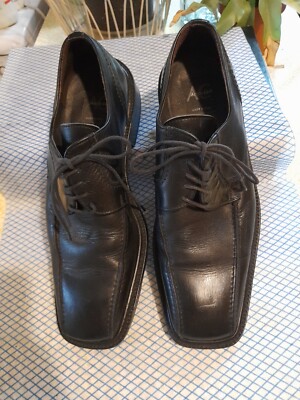 Adolfo Carli Mens Black Italian Leather Shaped Lace Ups  Excellent UK